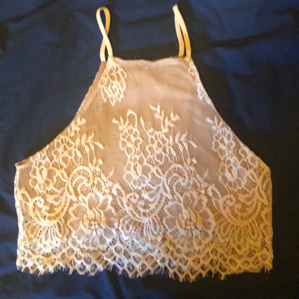 Lace crop top.